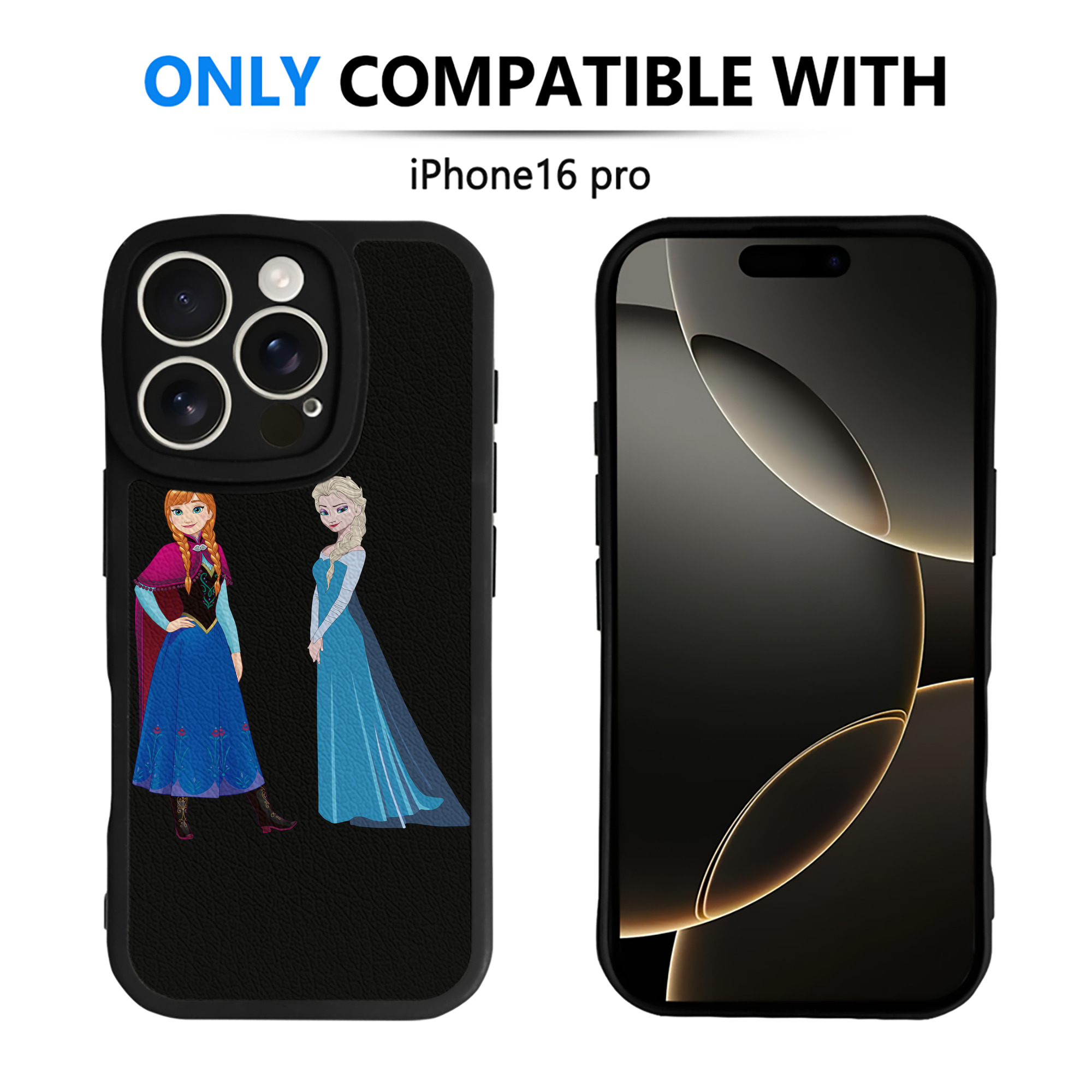（画像用） アナと雪の女王 アンナ エルサ Frozen Anna Elsa 【iPhone 16シリーズ対応】シリコンスマホケース（レザー調） 材質：シリコン